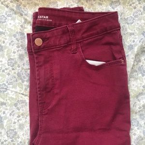 Old Navy Rockstar style- Mid Rise maroon jeans